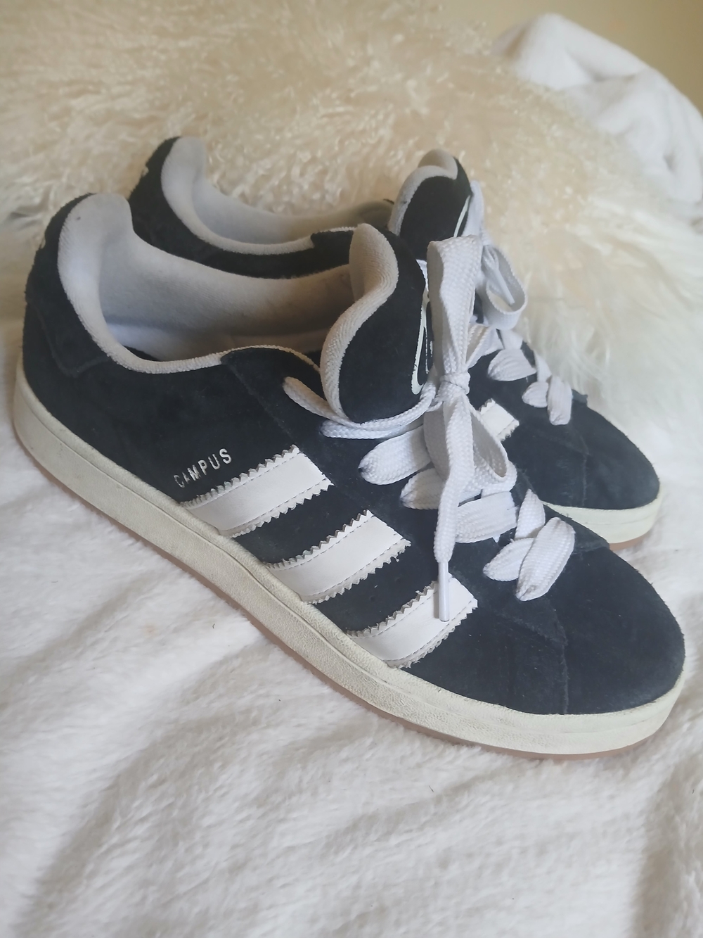 Adidas Campus Men’s Black & White Suede Sneaker Sz 10.5